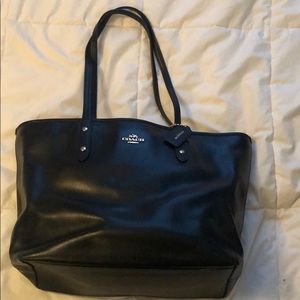 Black Coach Leather Tote
